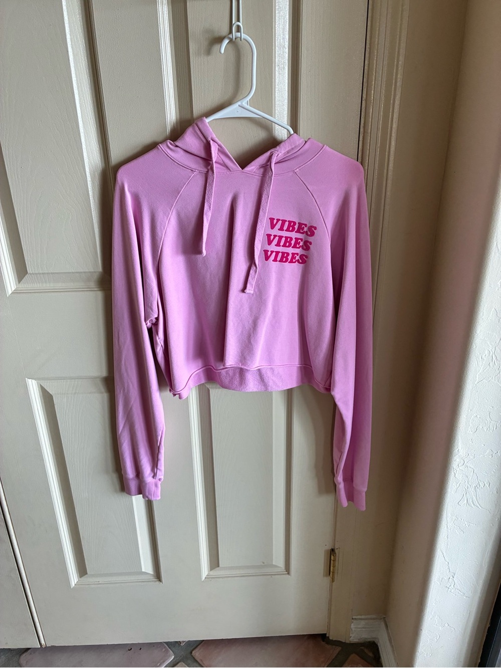 Spiritual Gangster Pink Vibes Cropped Hoodie Sweatshirt - Women Sweaters